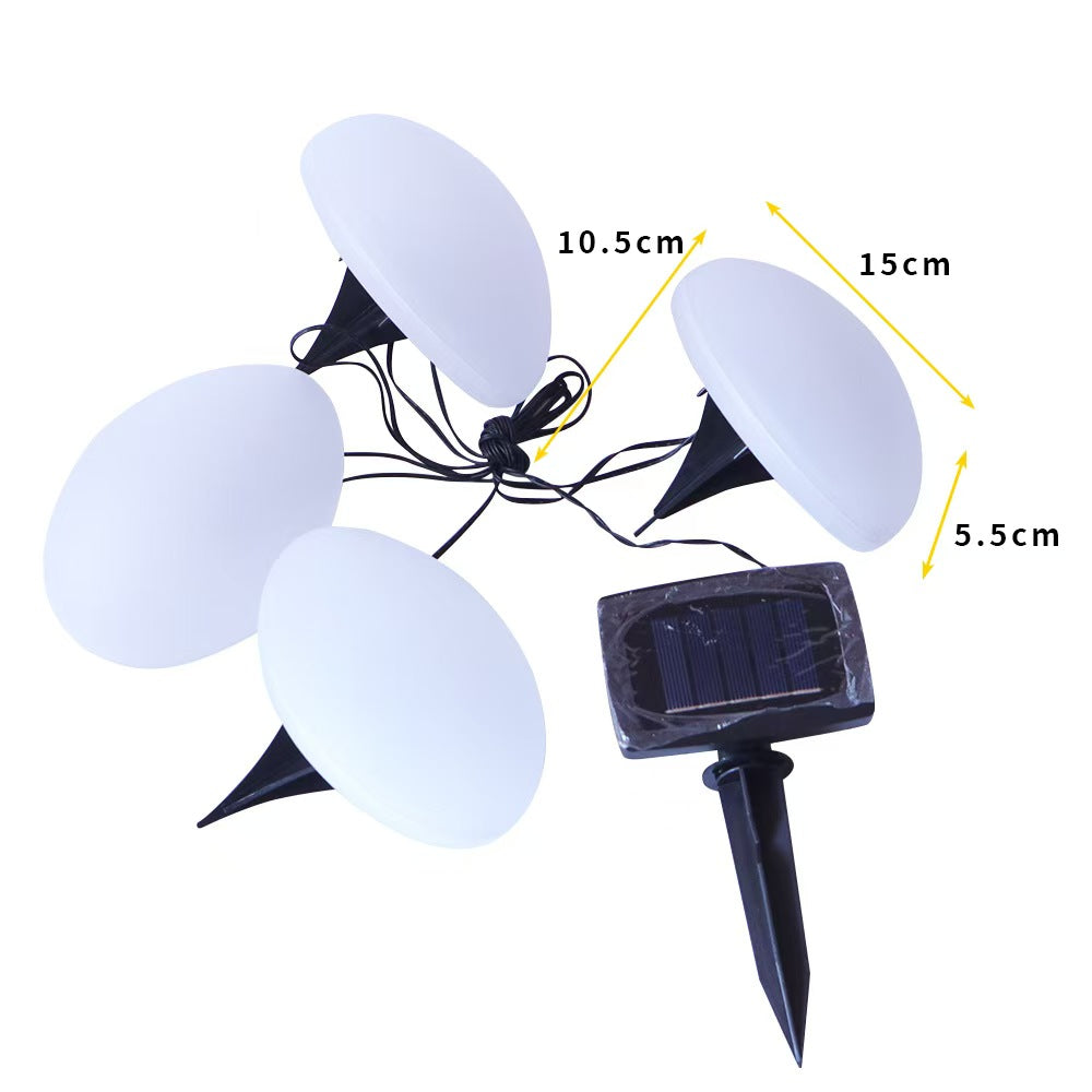 5‑in‑1 Semi‑Oval Solar Outdoor Lights, Waterproof Landscape Lamp No Wiring for Garden Yard Patio