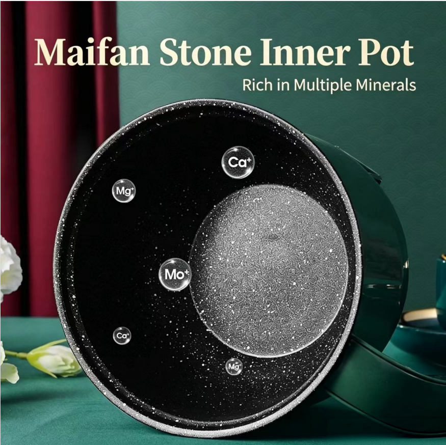 Multi‑Purpose Electric Cooking Pot,Maifan Stone Non‑Stick Inner Pot,UK G‑Type Plug 230V 50Hz For Ghana Household