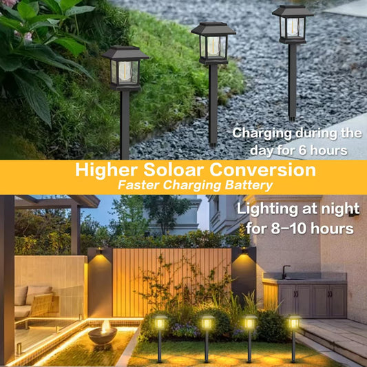 Solar LED Lawn Pathway Lights, Waterproof Outdoor Garden Yard Lamp, 8‑10H Long Working Time