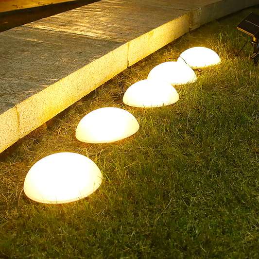 5‑in‑1 Semi‑Oval Solar Outdoor Lights, Waterproof Landscape Lamp No Wiring for Garden Yard Patio