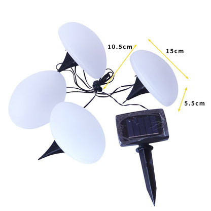 5‑in‑1 Semi‑Oval Solar Outdoor Lights, Waterproof Landscape Lamp No Wiring for Garden Yard Patio