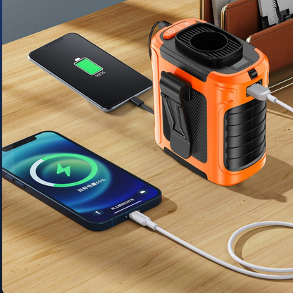 Portable Waist Clip Fan, USB Rechargeable Hanging Waist Fan for Outdoor Work Construction Site